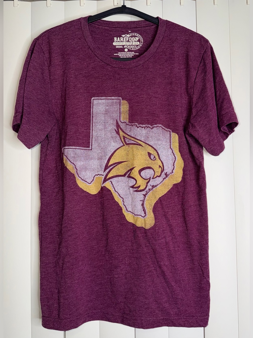 Barefoot Campus Outfitter Texas State Bobcats Maroon Gold Unisex Size Small